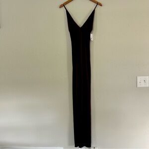 NWT Teeze Me Spaghetti Strap Velvet Wine Maroon Evening Gown Wedding Prom Size 3